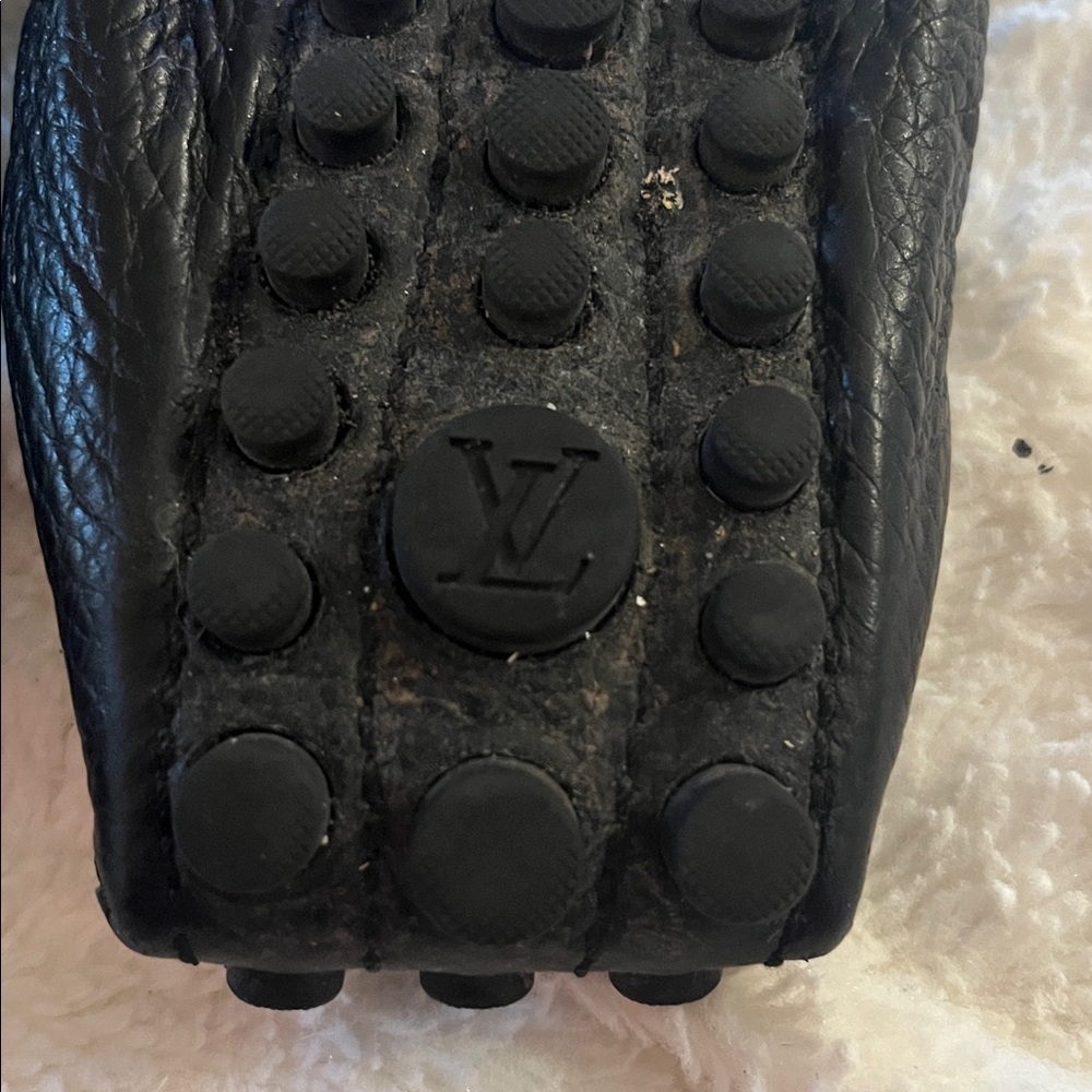 Louis Vuitton Black Textured Gloria Flats - Picture 6 of 7